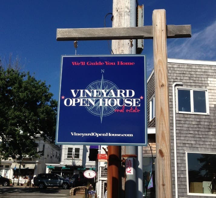 Vineyard Open House Real Estate Signs Now Show the Way on Martha's Vineyard